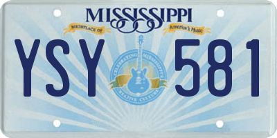 MS license plate YSY581