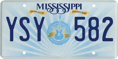 MS license plate YSY582