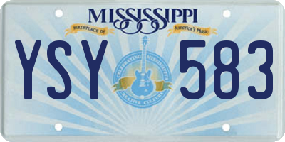 MS license plate YSY583