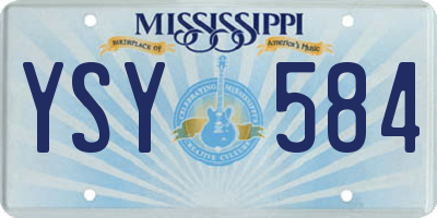 MS license plate YSY584