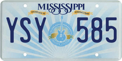 MS license plate YSY585