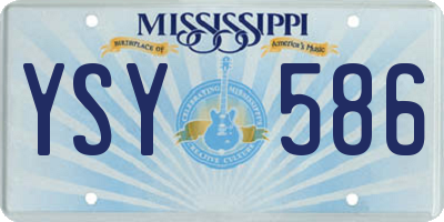 MS license plate YSY586