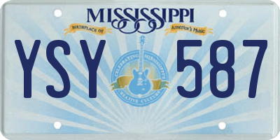 MS license plate YSY587