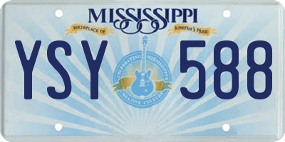 MS license plate YSY588