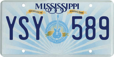 MS license plate YSY589