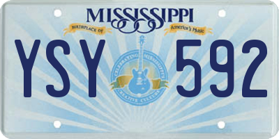 MS license plate YSY592