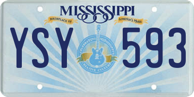 MS license plate YSY593