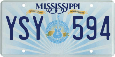 MS license plate YSY594