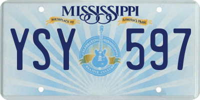 MS license plate YSY597