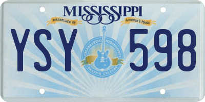 MS license plate YSY598