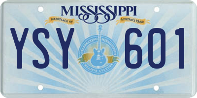 MS license plate YSY601