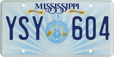MS license plate YSY604