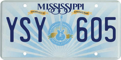 MS license plate YSY605