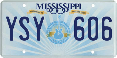 MS license plate YSY606