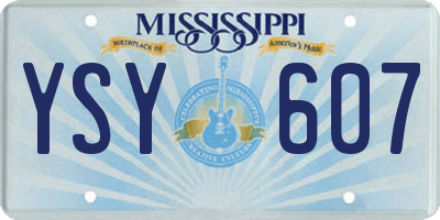 MS license plate YSY607