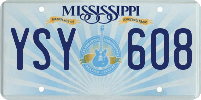 MS license plate YSY608