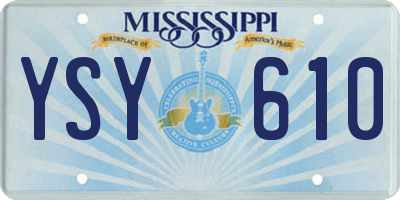 MS license plate YSY610