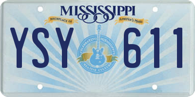 MS license plate YSY611