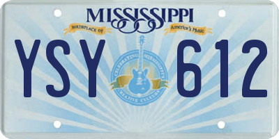 MS license plate YSY612