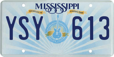 MS license plate YSY613