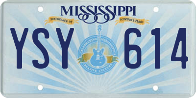 MS license plate YSY614