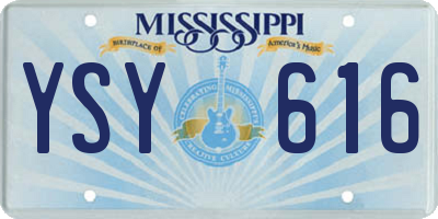 MS license plate YSY616