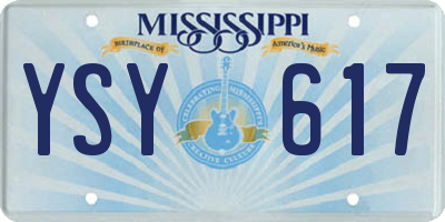 MS license plate YSY617