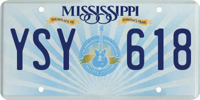 MS license plate YSY618