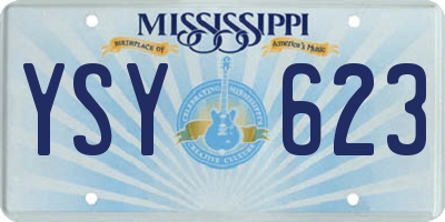 MS license plate YSY623