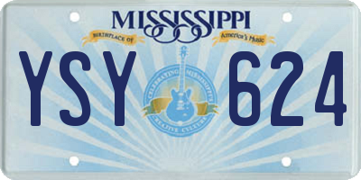 MS license plate YSY624