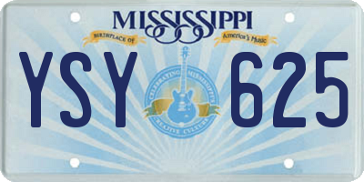 MS license plate YSY625