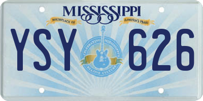 MS license plate YSY626