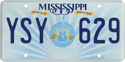 MS license plate YSY629