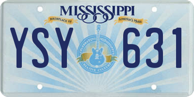 MS license plate YSY631