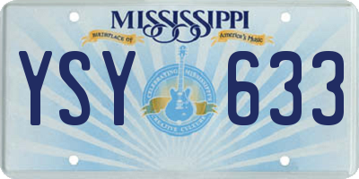 MS license plate YSY633