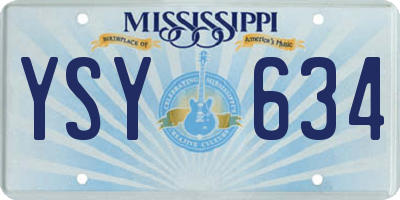 MS license plate YSY634