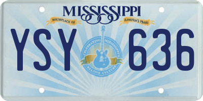 MS license plate YSY636