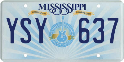 MS license plate YSY637