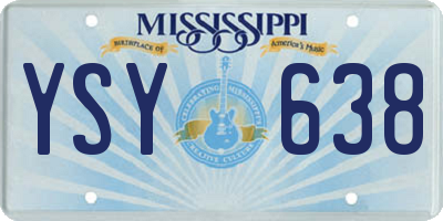 MS license plate YSY638