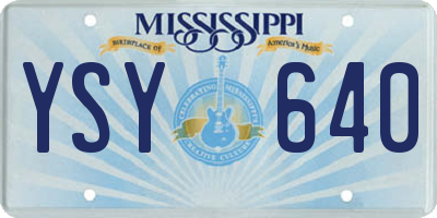 MS license plate YSY640