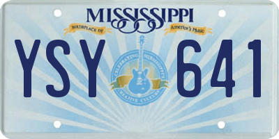 MS license plate YSY641