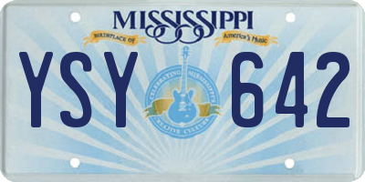 MS license plate YSY642