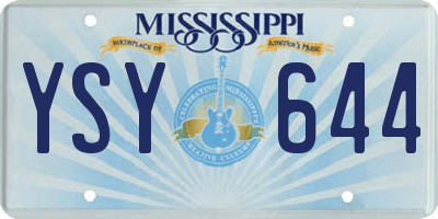 MS license plate YSY644