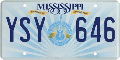 MS license plate YSY646