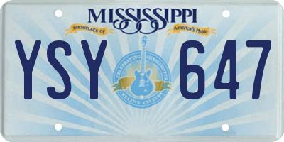MS license plate YSY647