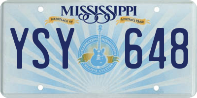 MS license plate YSY648