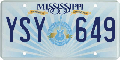 MS license plate YSY649