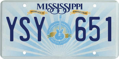 MS license plate YSY651