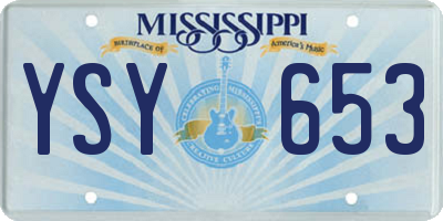 MS license plate YSY653