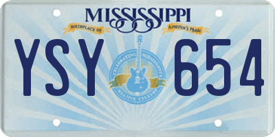 MS license plate YSY654